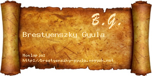 Brestyenszky Gyula névjegykártya